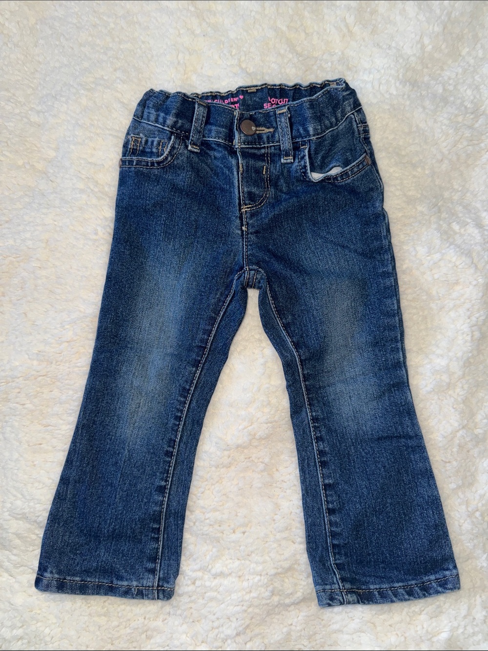 Kids Dark Blue Denim Bootcut Jeans with Adjustable Comfort Waistband